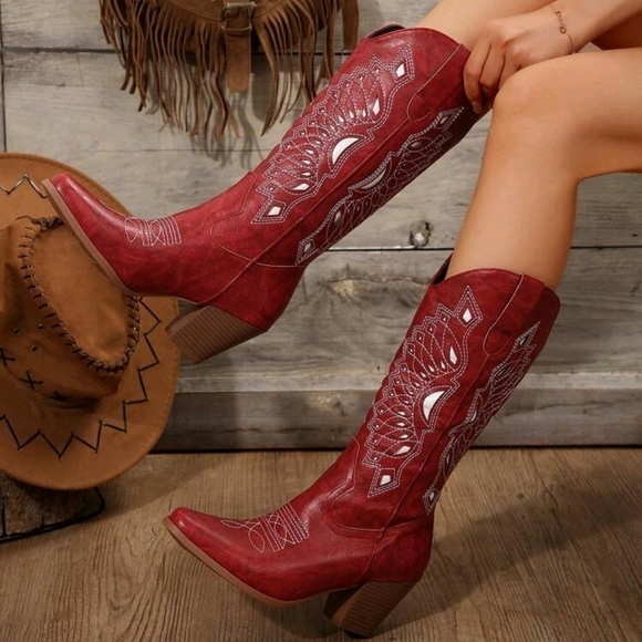 . Shoes - COPY - Women Knee-High Knight Boots, 2024 Autumn New Genuine Leather Pointed-To…